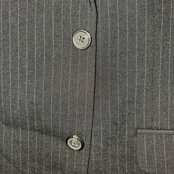 Chaps Pinstripe Blazer Sports Coat Mens 48R Navy Wool Blend Business Attire - Picture 7 of 12